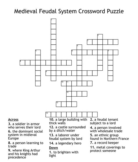 large feudal fortress crossword clue.